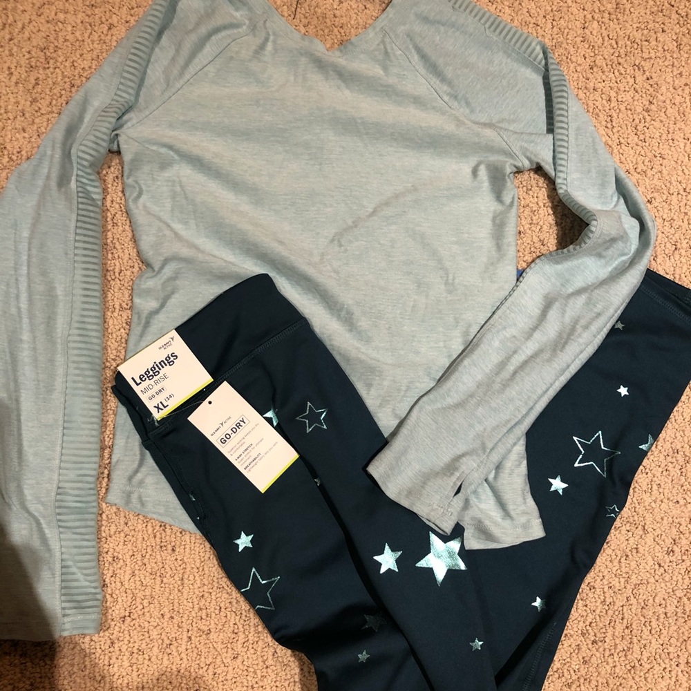OldNavy Athletic leggings and long sleeve shirt